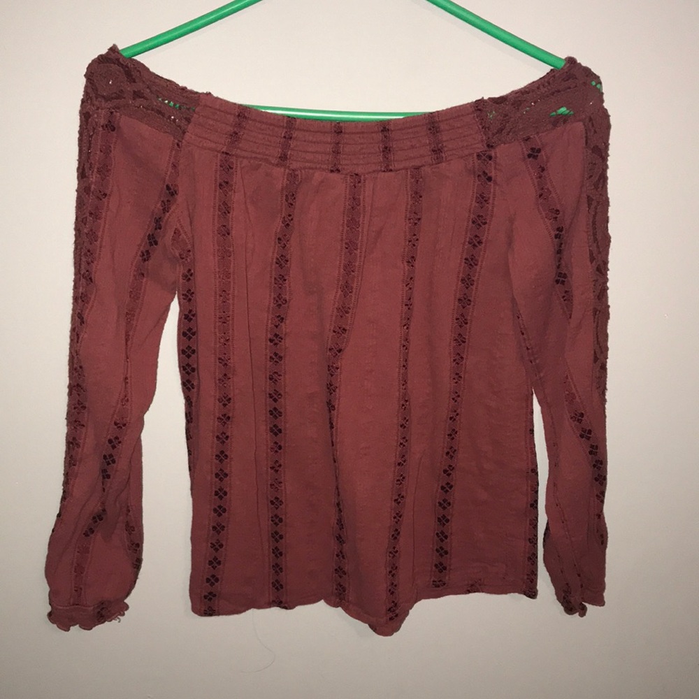 Maroon top